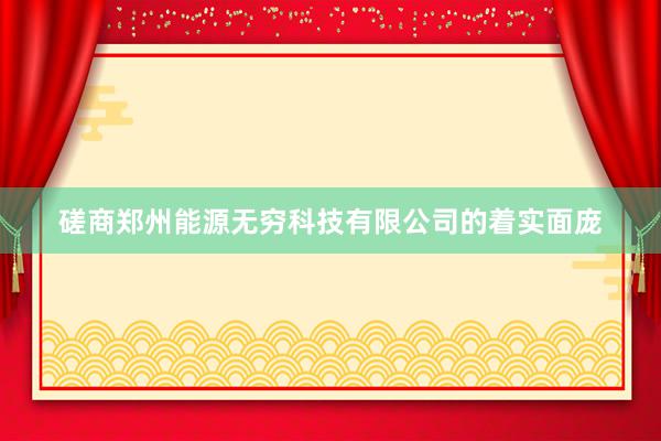 磋商郑州能源无穷科技有限公司的着实面庞